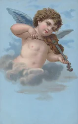 Cherubijn die viool speelt